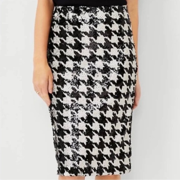 NWT INC INTERNATIONAL CONCEPTS Sequined Houndstooth Pencil Skirt XS - Picture 5 of 10